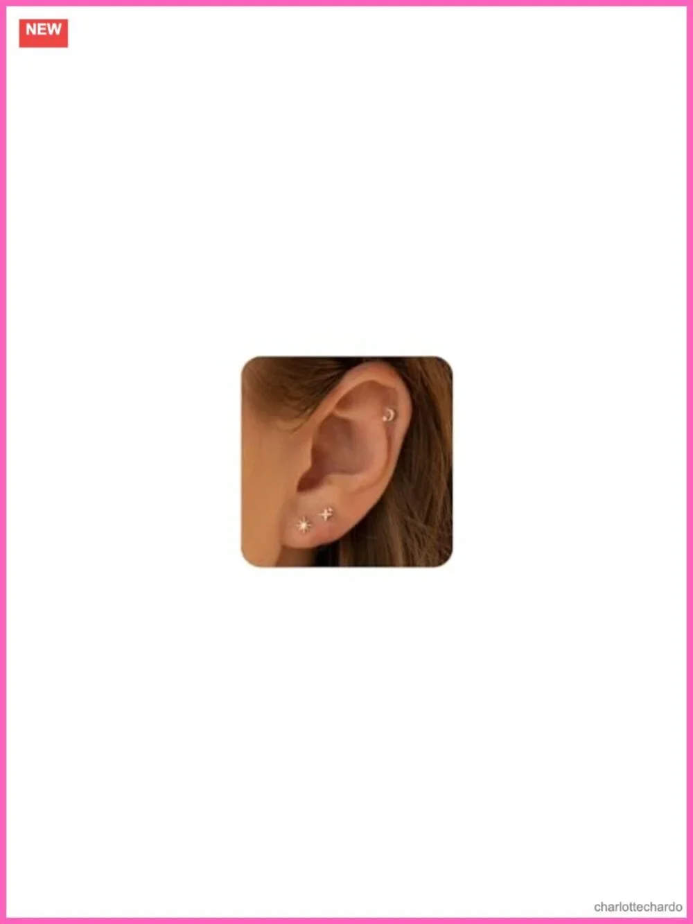Tiny Flat Back Stud Earrings 14K Gold Plated Silver Hypoallergenic Cartilage